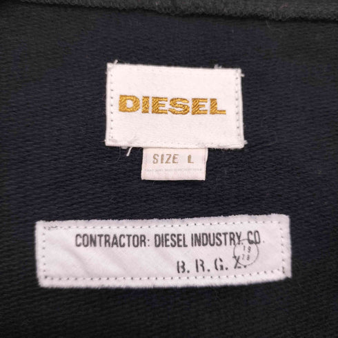 ディーゼル DIESEL レザーパッチ ジップアップパーカー メンズ import:L