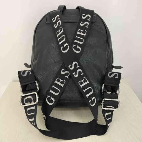 ゲス GUESS ロゴプリント レザーバックパック メンズ
