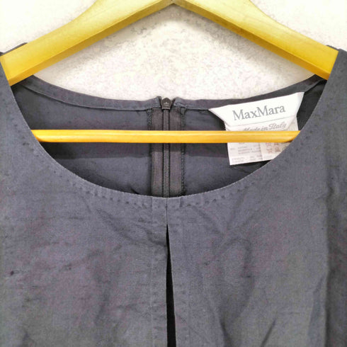 マックスマーラ MAX MARA 銀タグ フロントスリットシルクノースリーブブラウス レディース 42