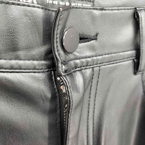 ザラ ZARA SYNTHETIC LEATHER PANTS フェイクレザー スプリットヘムパンツ メンズ 40