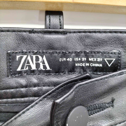 ザラ ZARA SYNTHETIC LEATHER PANTS フェイクレザー スプリットヘムパンツ メンズ 40