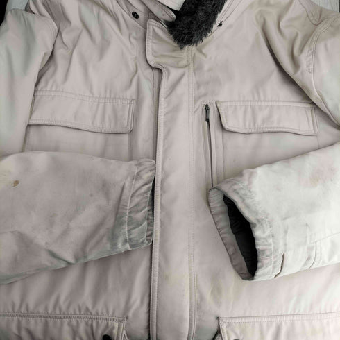 チャップスラルフローレン CHAPS RALPH LAUREN 90-00s 襟ファー サイドジップ マルチポケット 比翼ジップアップジャケット メンズ import:XL