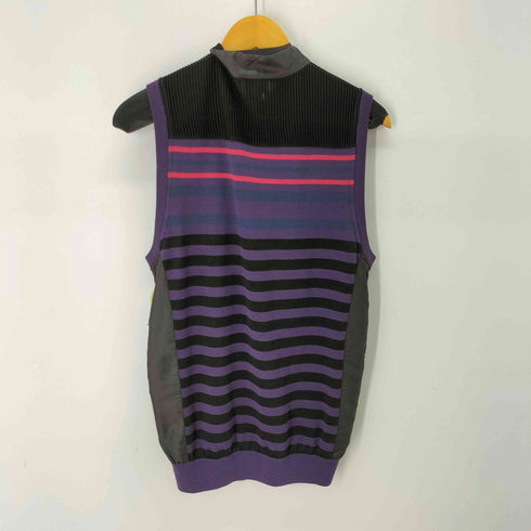 ランバン LANVIN ボーダー ニット ベスト メンズ US:40