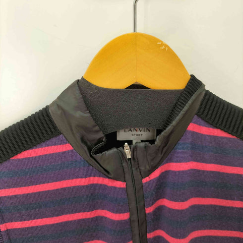 ランバン LANVIN ボーダー ニット ベスト メンズ US:40