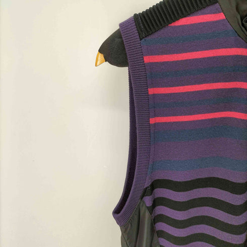 ランバン LANVIN ボーダー ニット ベスト メンズ US:40