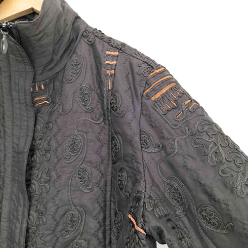 Chico’s 90-00s 比翼ジップ ジャガード刺繍 ジップアップジャケット レディース 2