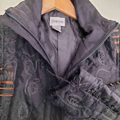 Chico’s 90-00s 比翼ジップ ジャガード刺繍 ジップアップジャケット レディース 2