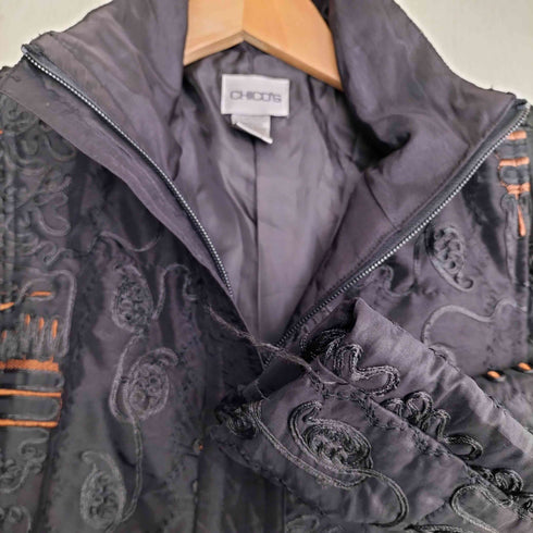 Chico’s 90-00s 比翼ジップ ジャガード刺繍 ジップアップジャケット レディース 2