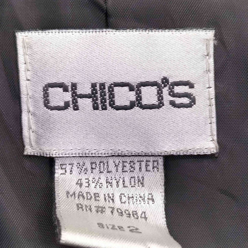 Chico’s 90-00s 比翼ジップ ジャガード刺繍 ジップアップジャケット レディース 2