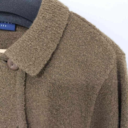 リズ クレイボーン LIZ Claiborne ダブルブレスト 猫目ボタン 短丈 ウール混 ニットジャケット レディース