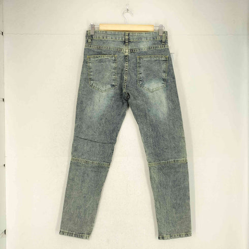 ダメージ加工裾ジップデニムパンツ レディース JPN:M