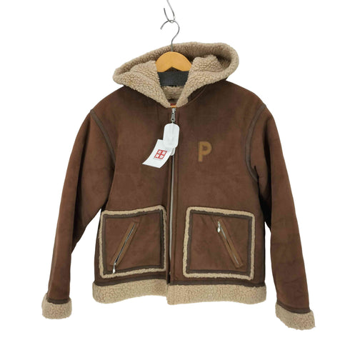 ピンクハウス PINK HOUSE ロゴ刺繍 フーデッドムートンジャケット レディース