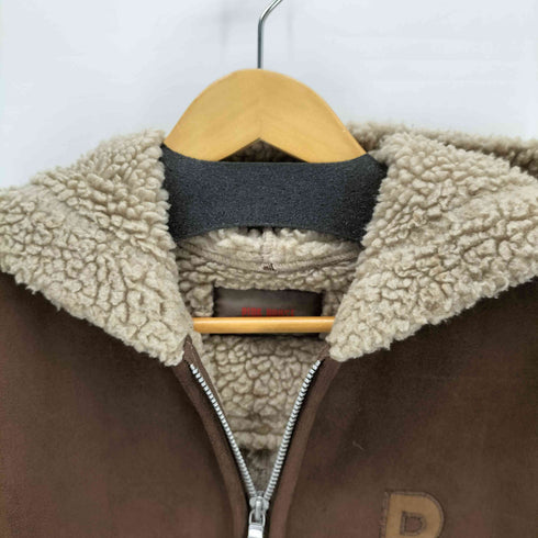 ピンクハウス PINK HOUSE ロゴ刺繍 フーデッドムートンジャケット レディース