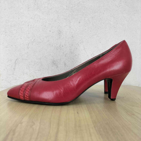 イヴサンローラン Yves Saint Laurent パイソン切替レザーヒールパンプス レディース 35 1/2