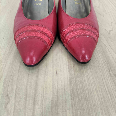 イヴサンローラン Yves Saint Laurent パイソン切替レザーヒールパンプス レディース 35 1/2