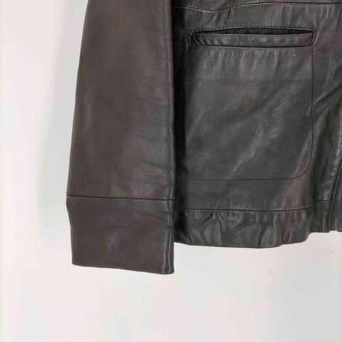 オットー otto collection 比翼 ボックスラムレザーブルゾン レディース JPN:L