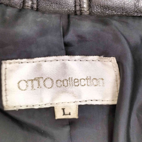 オットー otto collection 比翼 ボックスラムレザーブルゾン レディース JPN:L