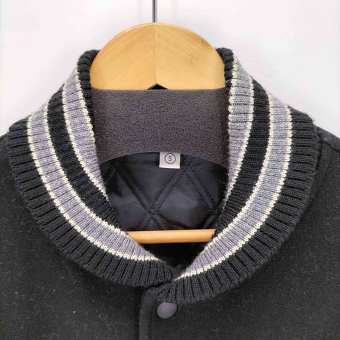 ユニクロ UNIQLO OLD アームレザー切替 ウールスタジャン メンズ JPN:S