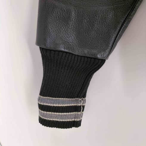 ユニクロ UNIQLO OLD アームレザー切替 ウールスタジャン メンズ JPN:S