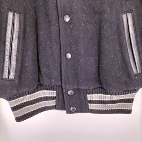 ユニクロ UNIQLO OLD アームレザー切替 ウールスタジャン メンズ JPN:S