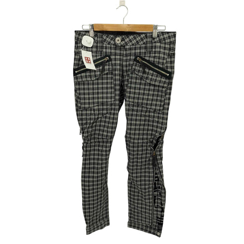 マリテフランソワジルボー MARITHE FRANCOIS GIRBAUD 00s ボンテージ チェック ジップ 変形 ギミック パンツ Y2K メンズ 31