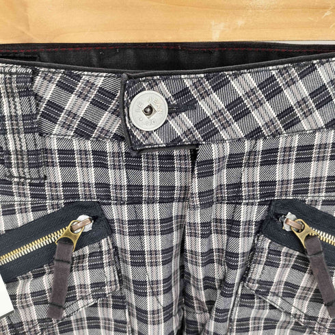 マリテフランソワジルボー MARITHE FRANCOIS GIRBAUD 00s ボンテージ チェック ジップ 変形 ギミック パンツ Y2K メンズ 31