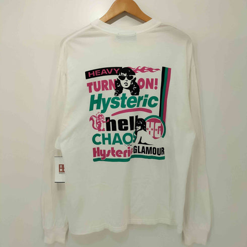 ヒステリックグラマー HYSTERIC GLAMOUR 21SS DIZZY&MILKY HYSTERIC CHAOS L/S プリントTシャツ レディース import:M