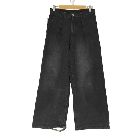 CALLNE 1タックワイドブラックデニムパンツ メンズ JPN:M