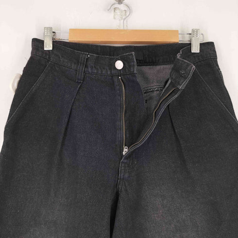 CALLNE 1タックワイドブラックデニムパンツ メンズ JPN:M