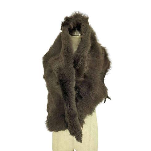 KARL DONOGHUE 英国製 ファー マフラー ストール 裏地ラム レディース