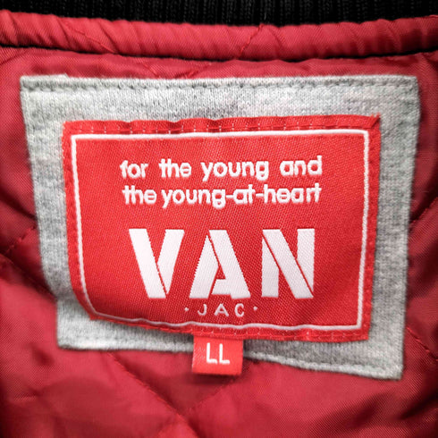 ヴァンヂャケット VAN JAC 背面アーチロゴ 裏地 キルティング ロゴ 刺繍 スタジアム ジャンパー スタジャン メンズ JPN:XL
