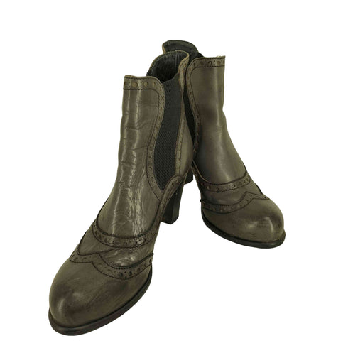 DOVER イタリア製 ウィングチップ サイドゴア ショートブーツ レディース JPN:37