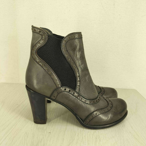 DOVER イタリア製 ウィングチップ サイドゴア ショートブーツ レディース JPN:37