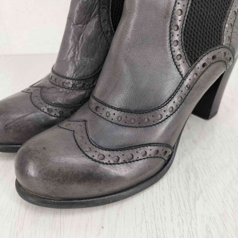 DOVER イタリア製 ウィングチップ サイドゴア ショートブーツ レディース JPN:37