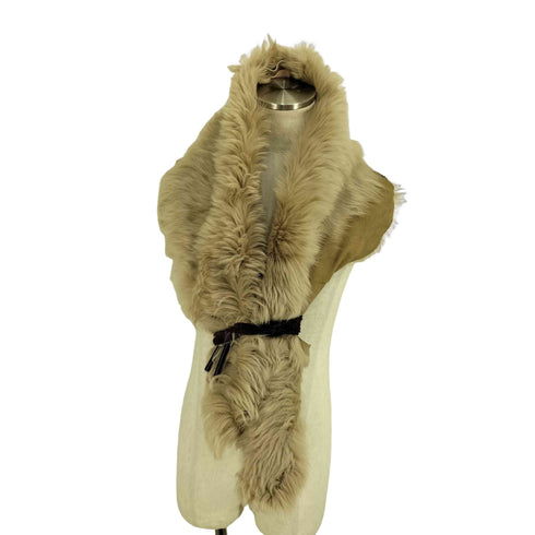 KARL DONOGHUE 英国製 ファーマフラー ストール 裏地羊革 レディース