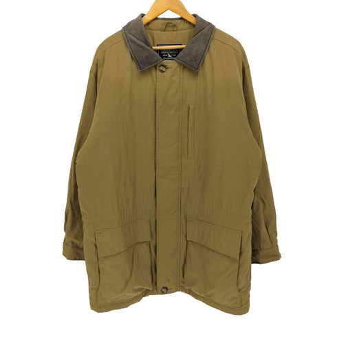 エディーバウアー Eddie Bauer 裏地 キルティング 襟 レザー 比翼 ステンカラー コート メンズ import:M