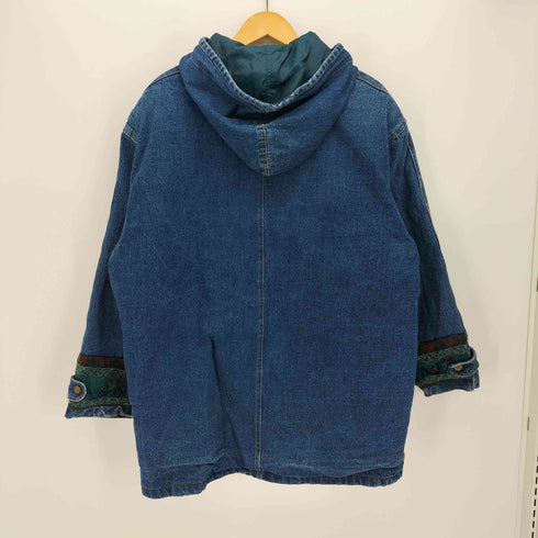 アウトブルック OUTBROOK 90S 裏地 ネル ネイティブ柄 切り替え デニム フーディ ジャケット メンズ import:L