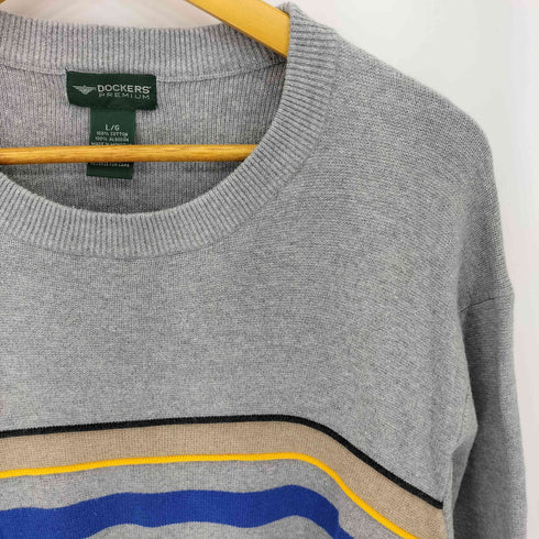 ドッカーズ DOCKERS PREMIUM ハイゲージ ライン クルーネック コットンニット メンズ L