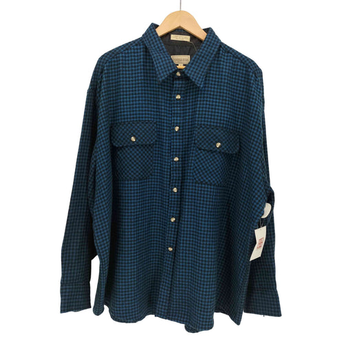 80-90S TIMBER RUN ハウンドトゥース チェック L/S レギュラーカラー ネル シャツ メンズ 3XL