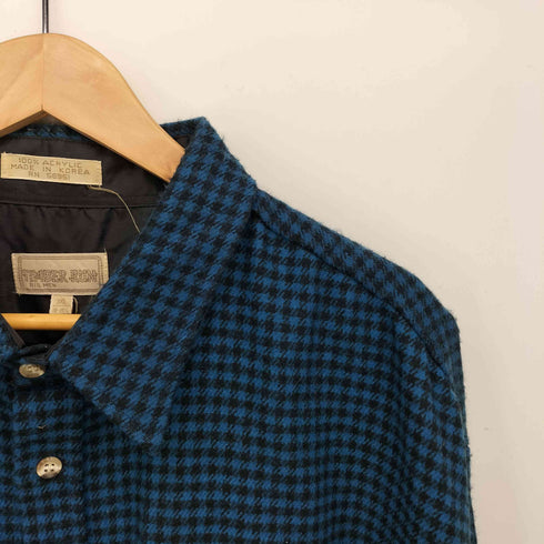 80-90S TIMBER RUN ハウンドトゥース チェック L/S レギュラーカラー ネル シャツ メンズ 3XL