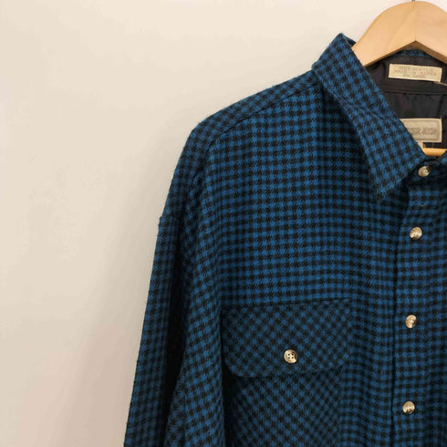 80-90S TIMBER RUN ハウンドトゥース チェック L/S レギュラーカラー ネル シャツ メンズ 3XL
