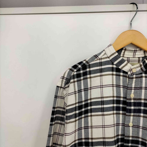エディーバウアー Eddie Bauer チェック 柄 L/S バンドカラー シャツ メンズ import:M