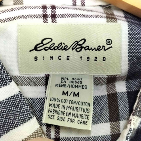 エディーバウアー Eddie Bauer チェック 柄 L/S バンドカラー シャツ メンズ import:M