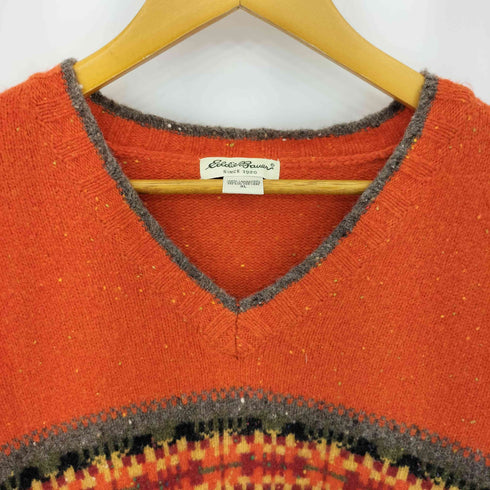 エディーバウアー Eddie Bauer ラムウール Vネック ニットセーター メンズ XL