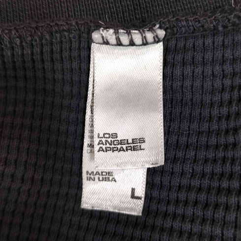 ロサンゼルスアパレル Los Angeles Apparel USA製 Waffle L/S T-Shirt ワッフル生地 ロングスリーブTシャツ メンズ import:L