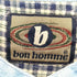 BON HOMME 90-00S 襟 デニム チェック 柄 L/S バンドカラー ネル シャツ メンズ import:XL