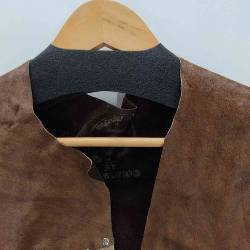 スペイン製 EXCELSIOR ハラコ レザー コンビ 丸カン ベスト メンズ