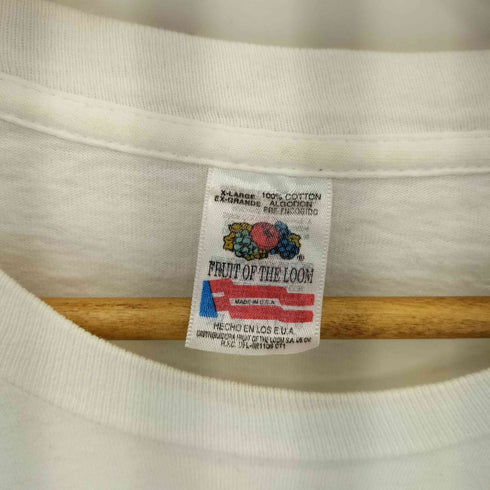 フルーツオブザルーム FRUIT OF THE LOOM 90s USA製 シングルステッチ プリント クルーネック半袖Tシャツ メンズ