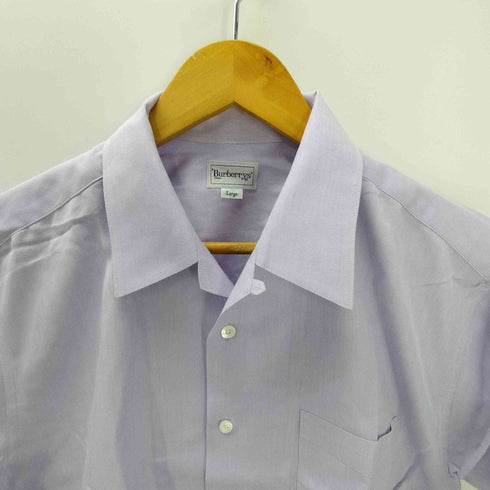 バーバリーズ BURBERRYS エンブレム ロゴ 刺繍 開襟 オープンカラー S/S シャツ メンズ import:L