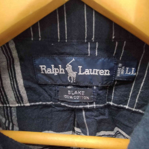 ラルフローレン RALPH LAUREN BLAKE ポニー 刺繍 シアー コットン S/S チェック シャツ メンズ LL